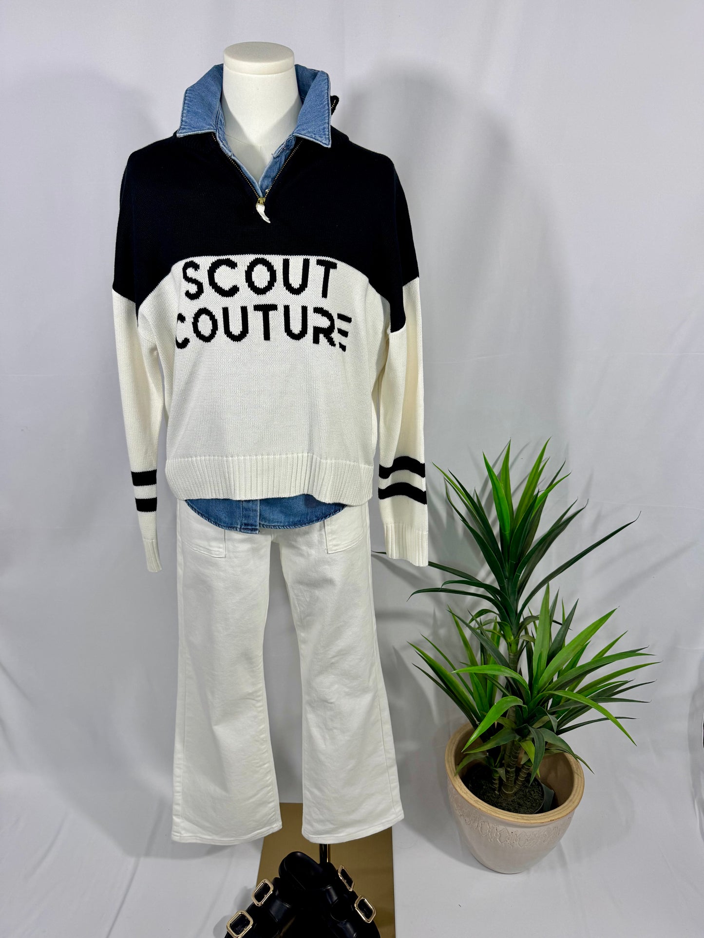 Scout Couture x Ellsworth & Ivey 1/4 zip sweater