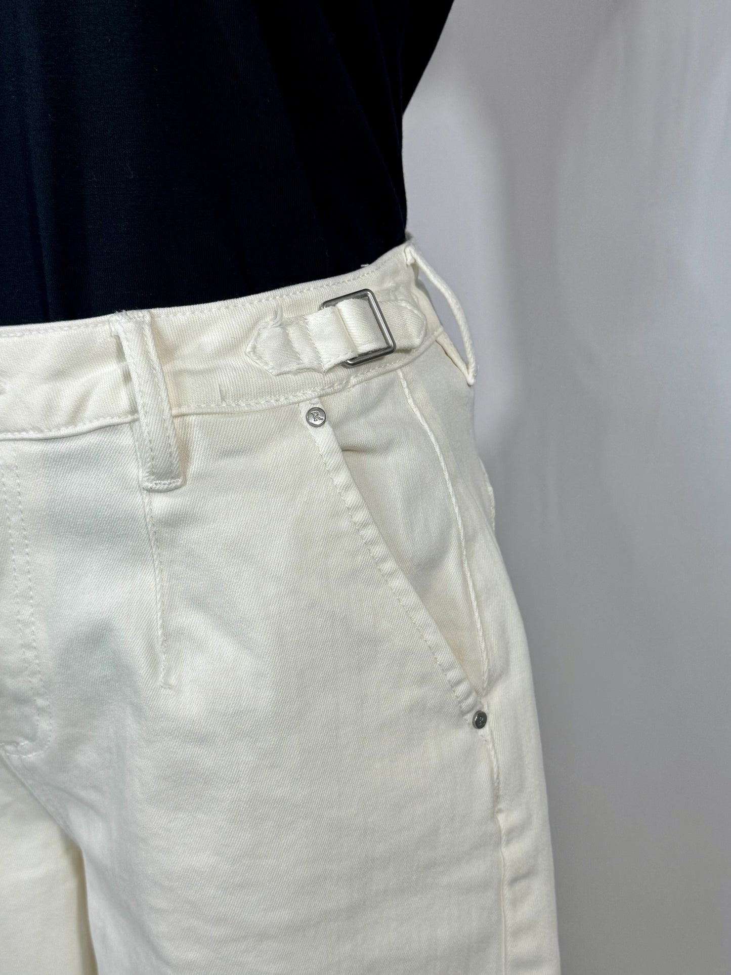 The Cream Pleated Trouser – Mid-Rise Adjustable Waist | Scout Couture®
