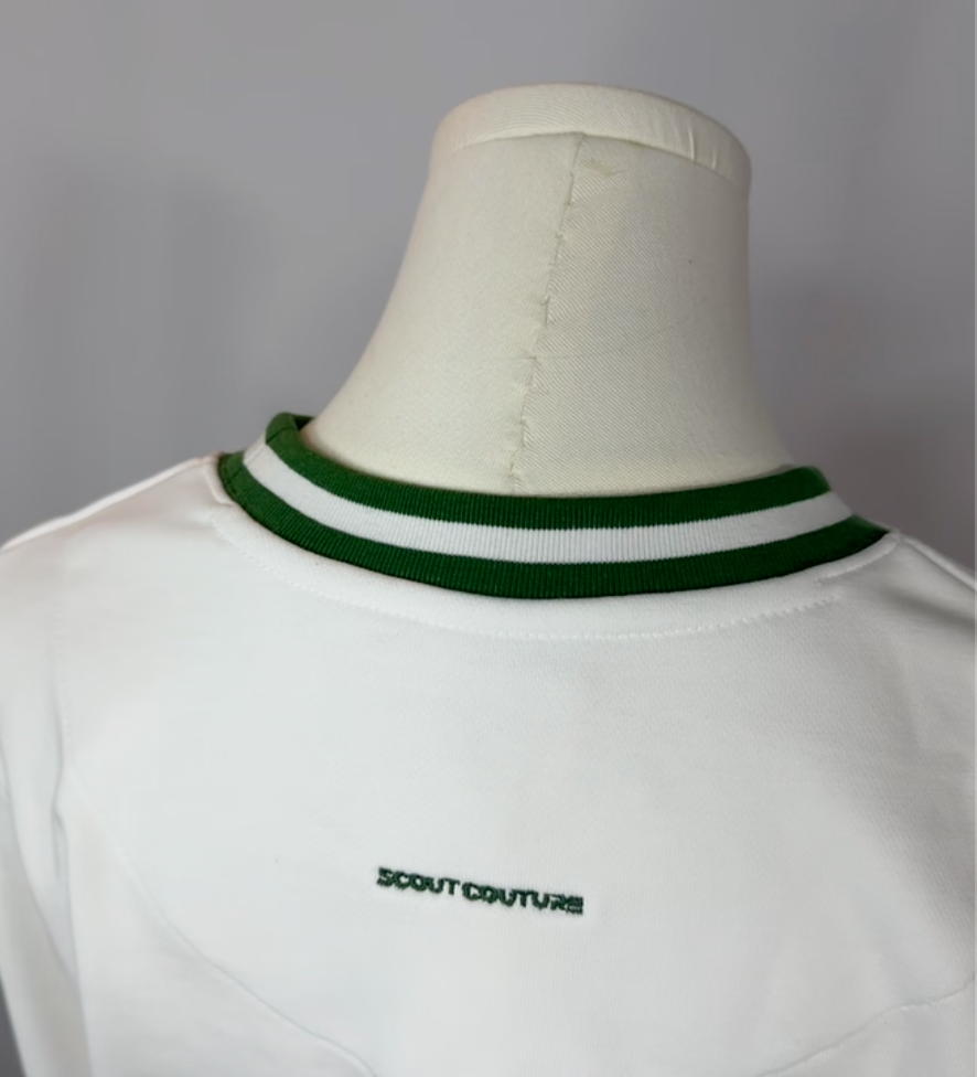 The Pickleball Pullover – White Knit Sweatshirt | Sporty Chic by Ellsworth & Ivey x Scout Couture®