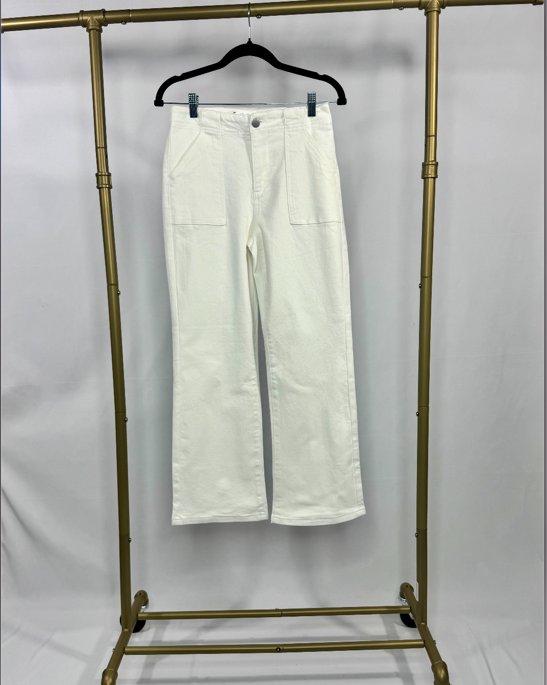 White Ankle Patch Pocket Jean | Scout Couture®
