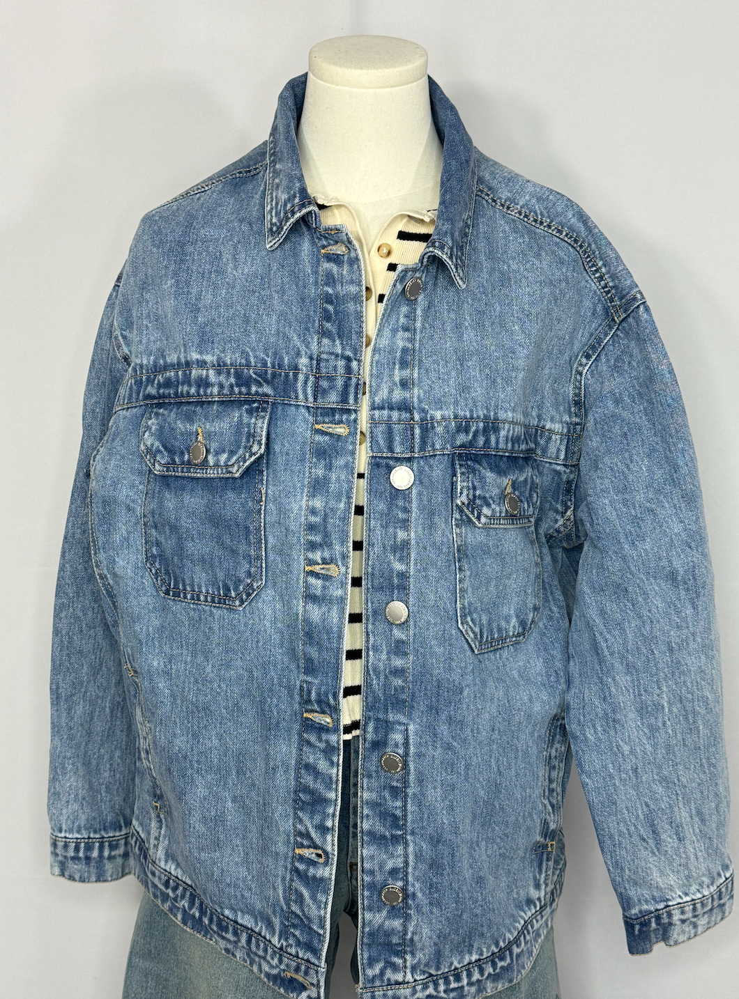 Light Wash Oversized Denim Jacket