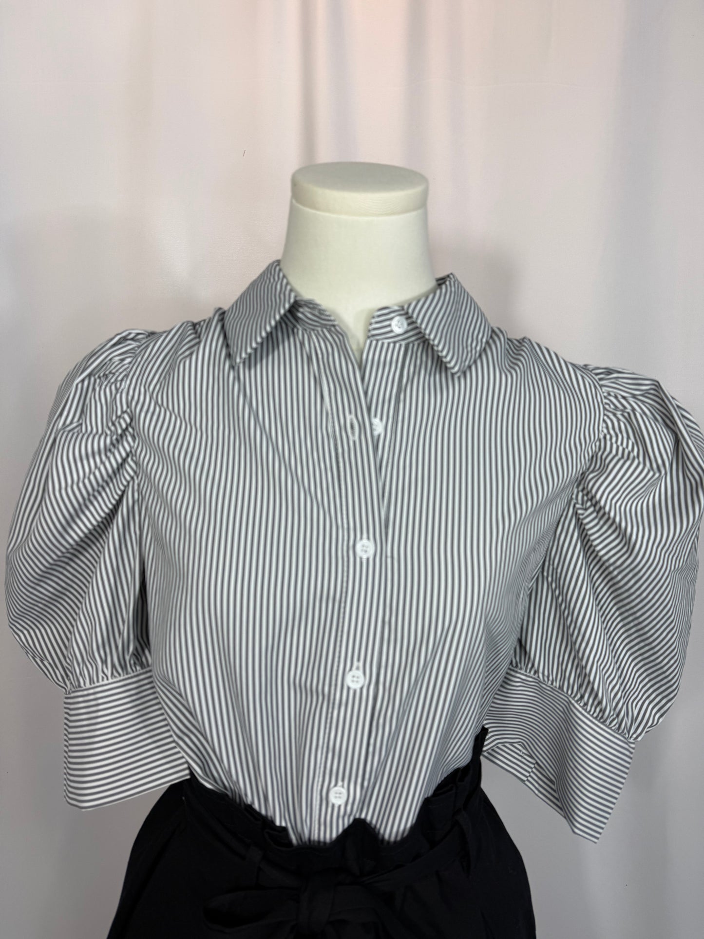 Striped Puff Sleeved Top
