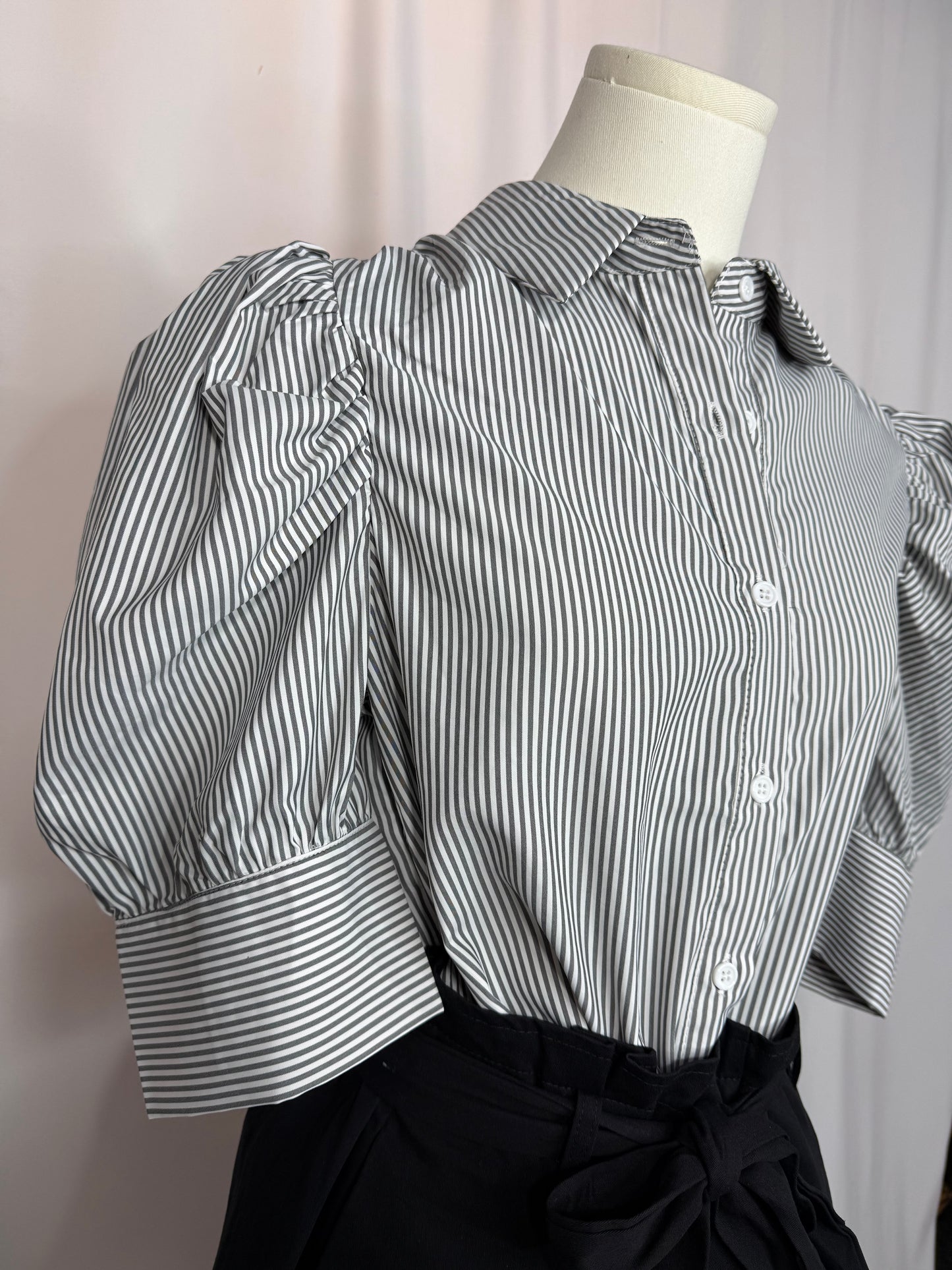 Striped Puff Sleeved Top