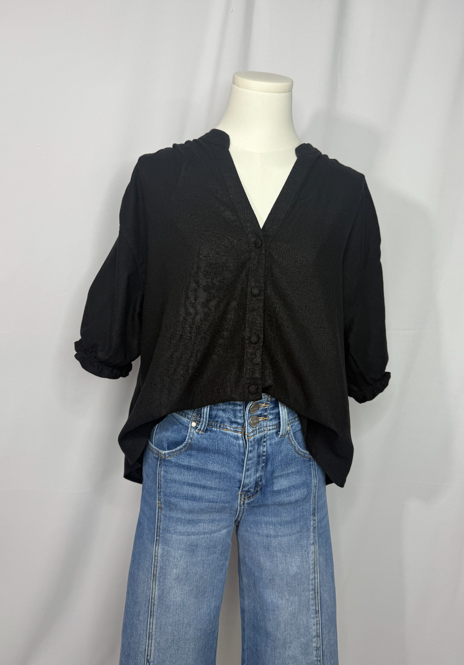 Timeless Black Puff Sleeve Top