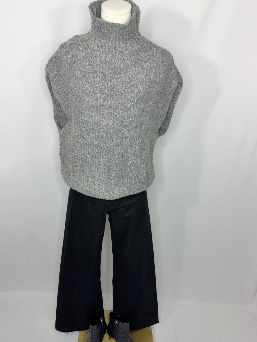 Wide leg black denim