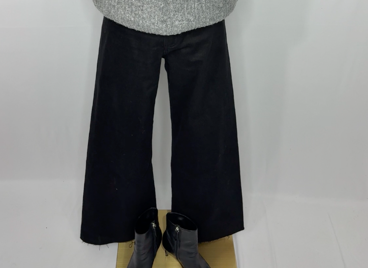 Wide leg black denim